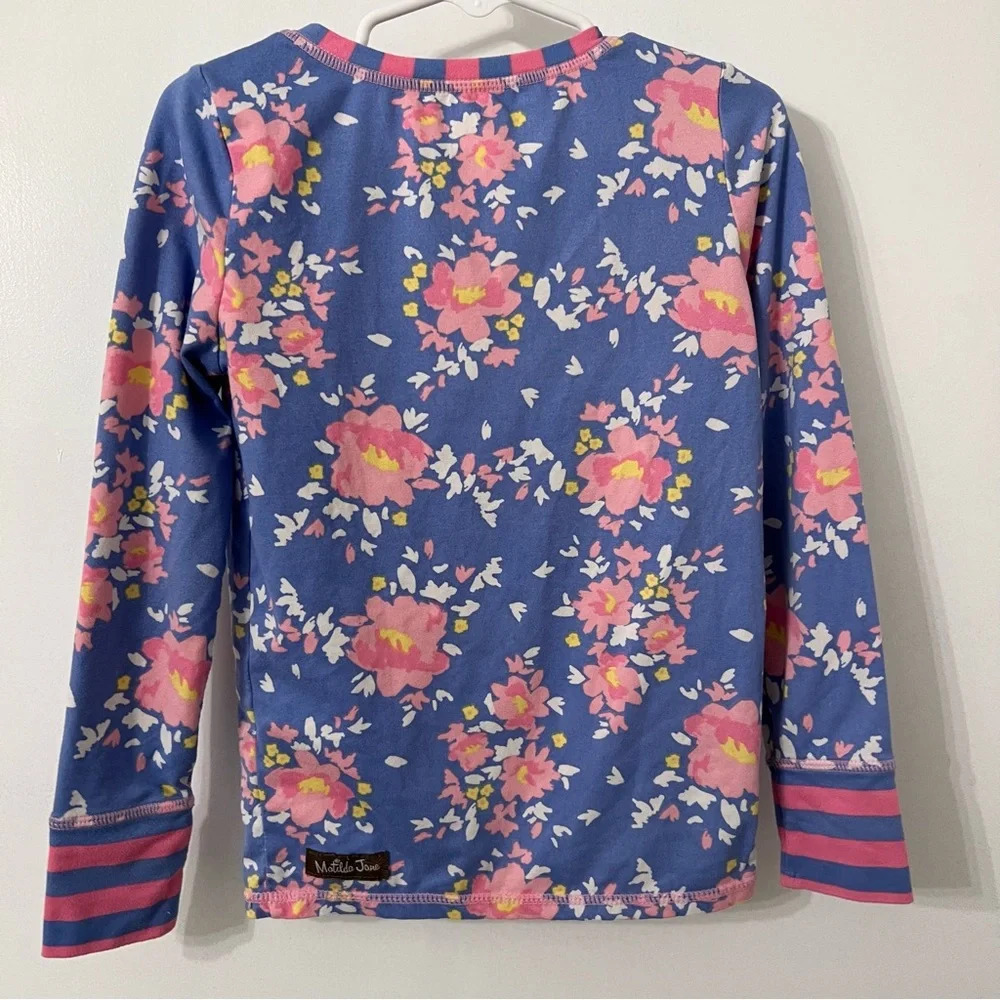 Matilda Jane Size 6 floral blue and pink long sleeve pajama top shirt - Picture 5 of 7